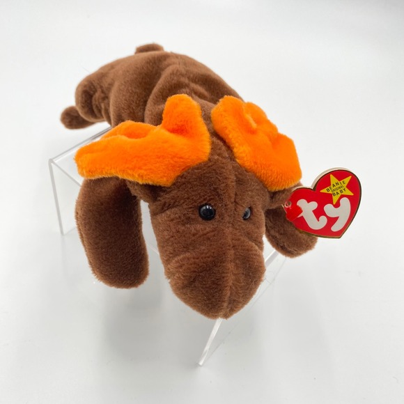 Ty Other - Ty Beanie Baby Chocolate‎ the Moose 8" Plush Toy Stuffed Animal 1993